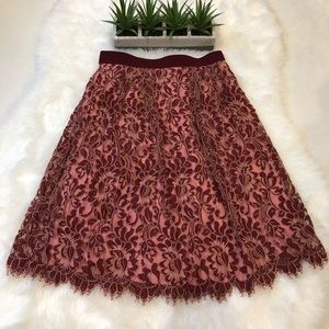 Pink and Burgundy Lace skirt
